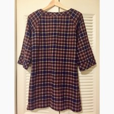 Uniqlo Brown/Chocolate Plaid Wool Dress Asian M