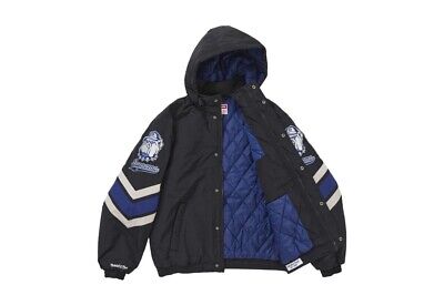 Supreme Mitchell & Ness NCAA Hooded Stadium Jacket Black Supreme Mitchell & Ness NCAA Hooded Stadium Jacket Black