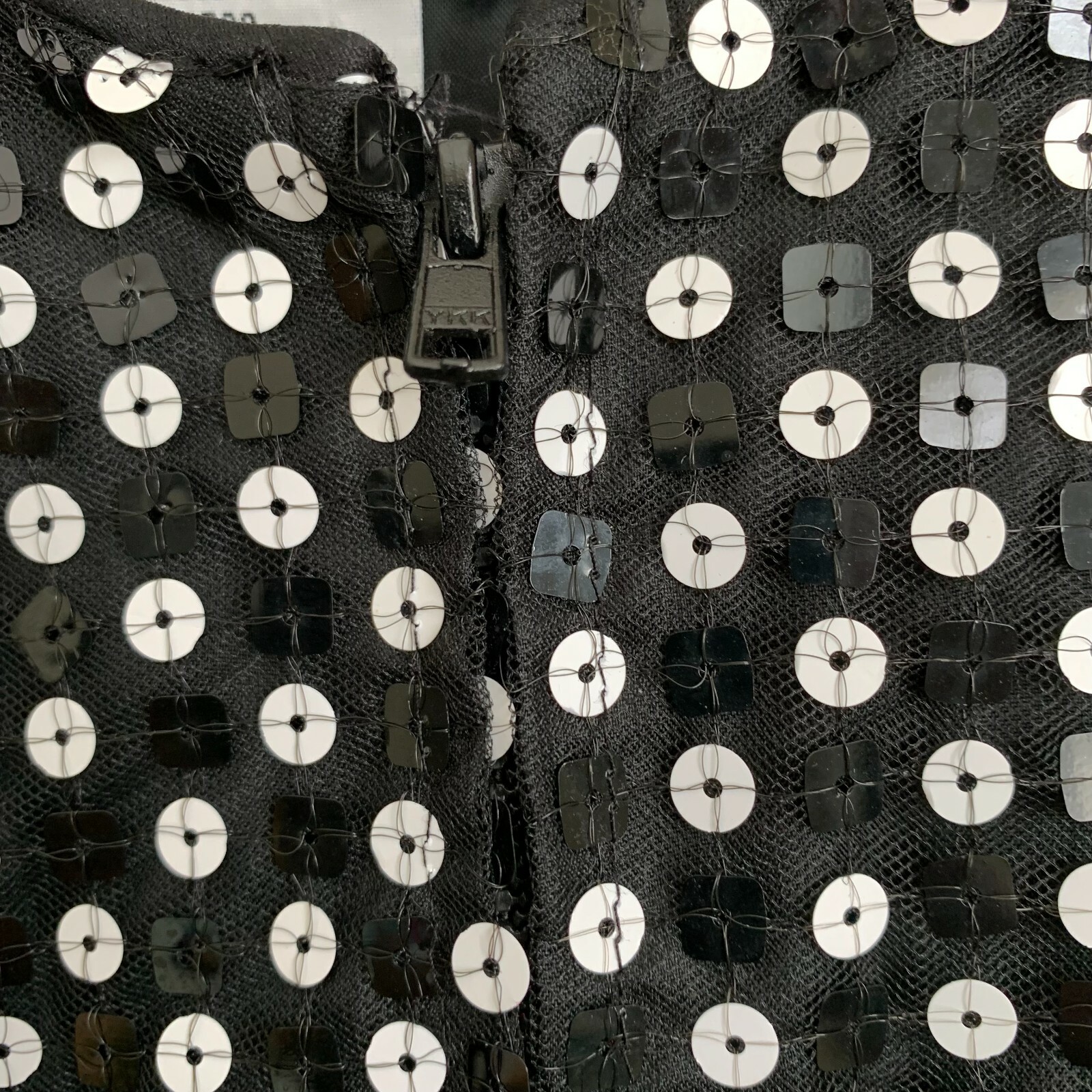 After Five Black Jacket White Sequin Collarless Z… - image 8