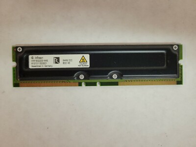 Infineon RAM Memory Module 64MB PC800-45 RDRAM RIMM ECC 184-Pin HYR183220G-845
