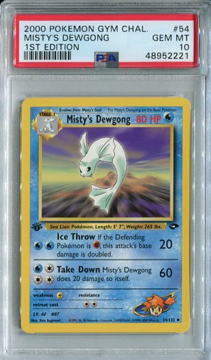 PSA 10 Pokemon 2000 1st Edition Misty's Dewgong Gym Challenge 54 GEM MINT