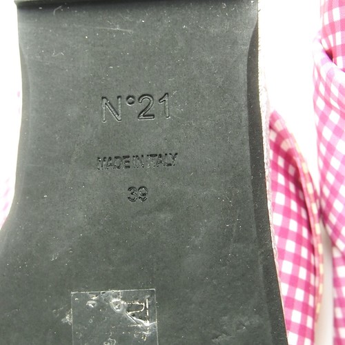 N21 Knot Slides Sandals Pink Check Canvas US 9 EU 39 - Picture 11 of 11