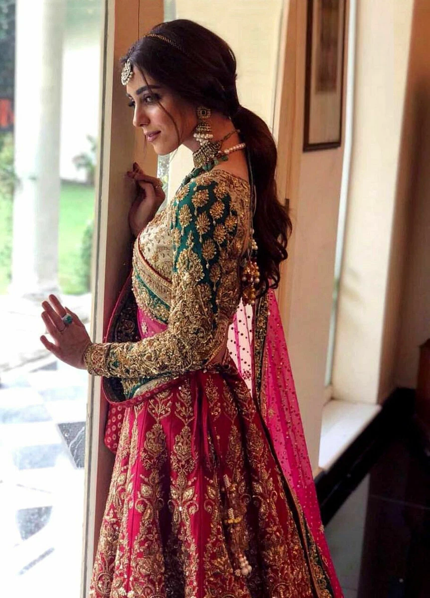 LONG SLEEVE INDIAN PAKISTANI LEHENGA CHOLI PARTY WEAR WEDDING