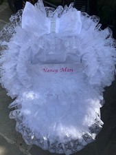 White universal baby car seat cosytoes/footmuff liner frilly bling personalised 