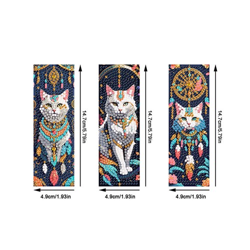 3Pcs Animal DIY Diamond Painting Art Bookmarks for Reading Enthusiasts - Picture 20 of 33