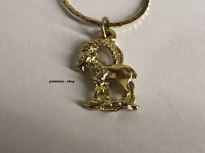 Halskette Sternzeichen Steinbock mit Strass-Steinchen Modeschmuck 