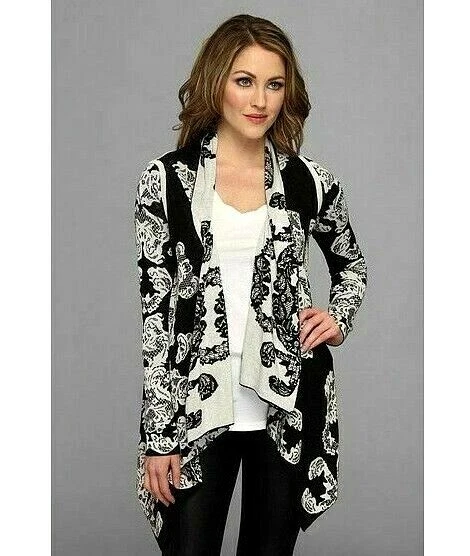 NEW BCBG MAX AZRIA RUBA LACE JACQUARD WRAP CARDIGAN XNO4H086 SIZE XS S 228.00