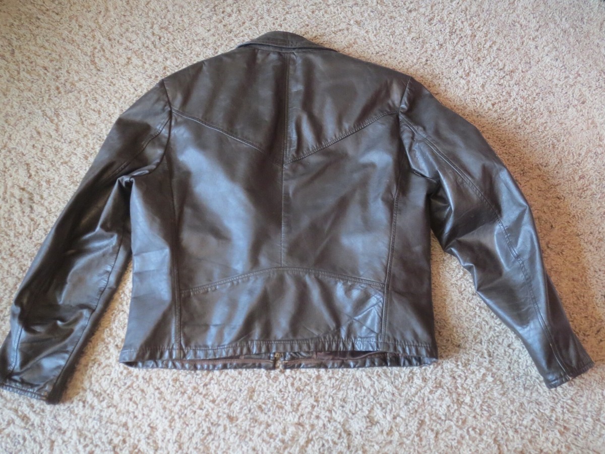 Vintage It's A Holiday Brown Leather Jacket w/ Removable