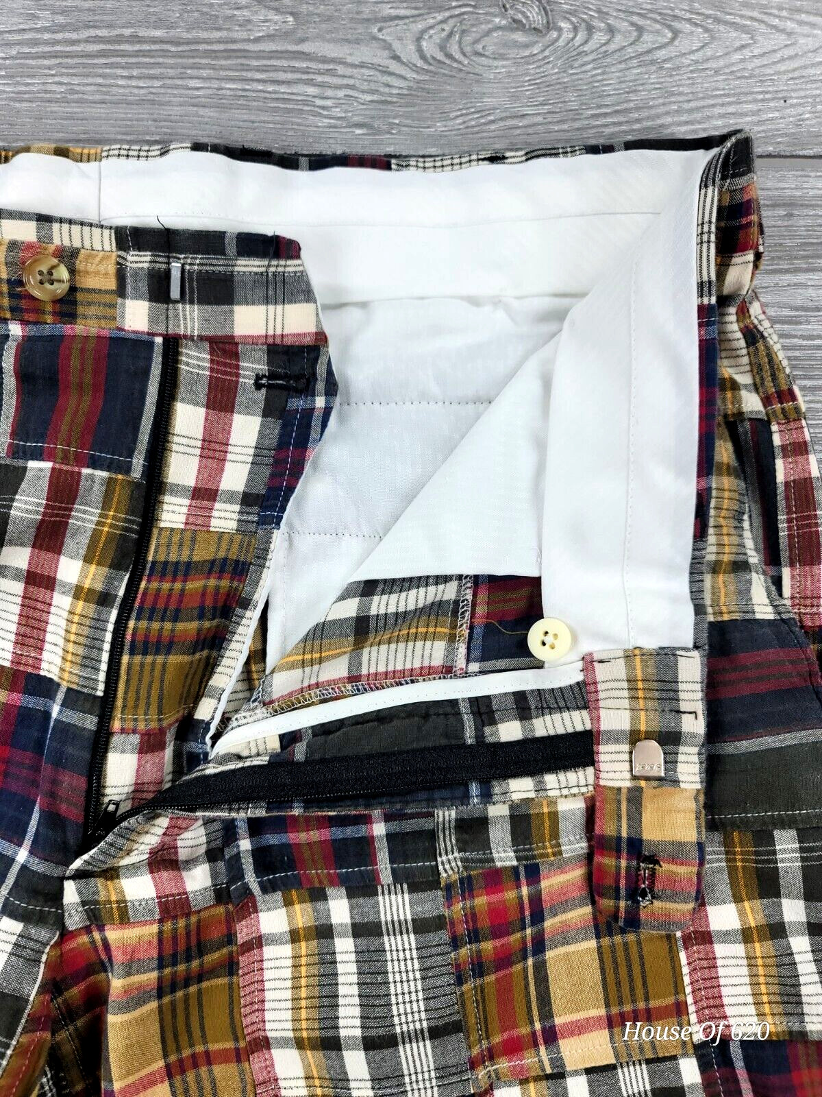 Peter Millar Indian Madras Patchwork Flat Front S… - image 6