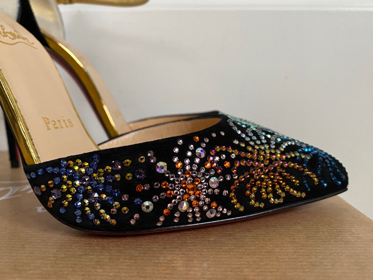 NIB Christian Louboutin Rivierina on Fire Crystal Firework Pointed