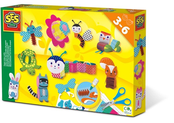 SES Creative Basteln Mit Papierstreifen Kreatives Bastelset FüR Kleine KüNstler-image