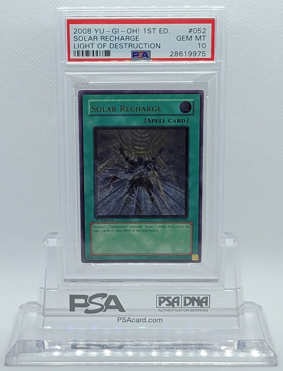 YUGIOH 1ST ED LODT-EN052 SOLAR RECHARGE ULTIMATE RARE HOLO PSA 10