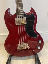 Bass Guitar - Epiphone EB-0 SG-Style Short Scale Cherry Red with bag and strap