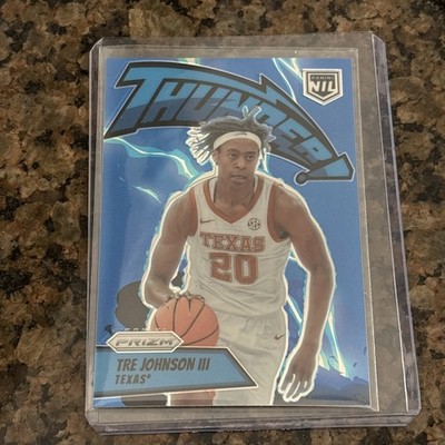 2025 PANINI PRIZM NIL Tre Johnson III THUNDER BLUE PRIZM SSP TEXAS LONGHORNS T-5