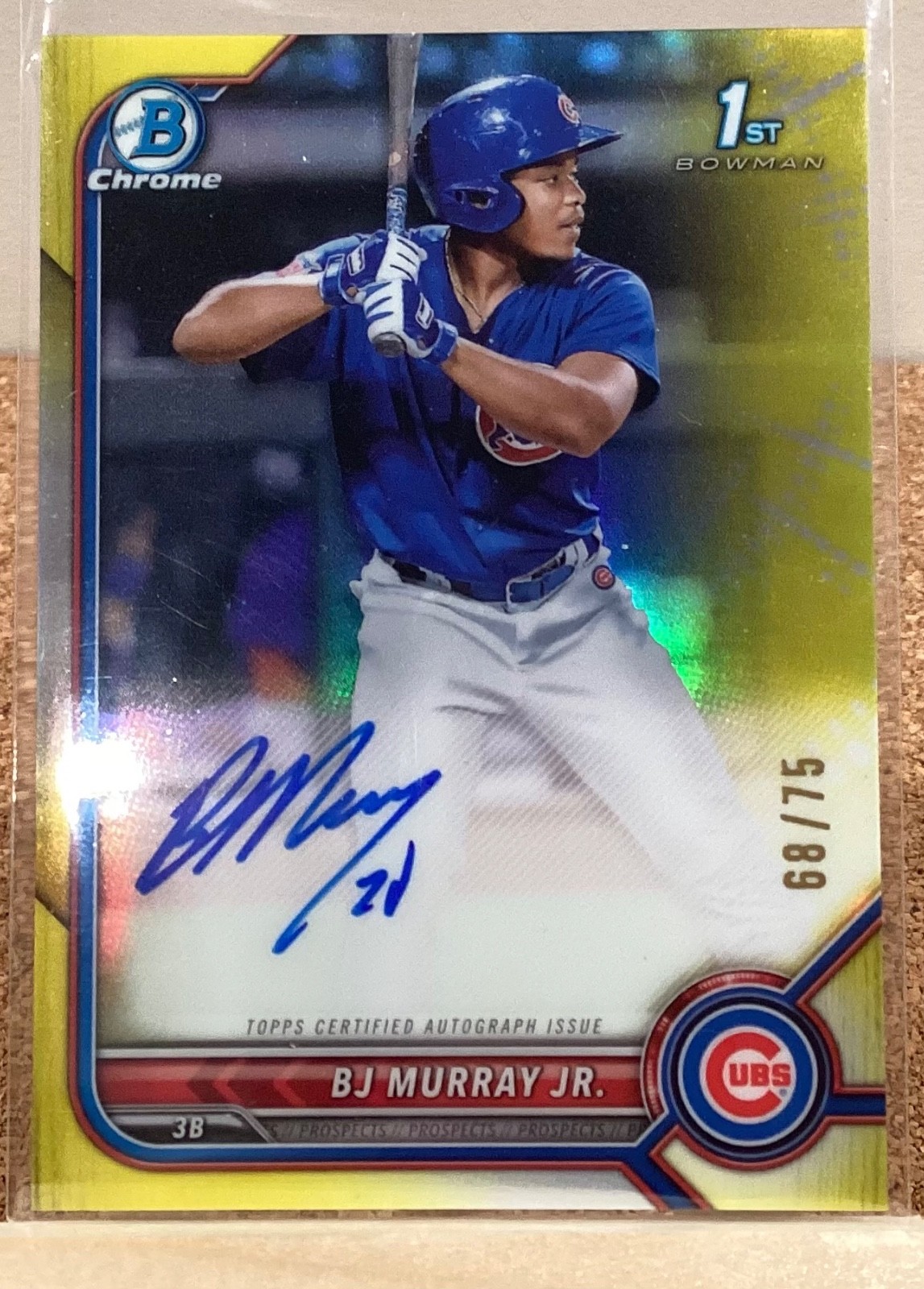 2022 Bowman Chrome 1st #CPA-BM BJ Murray Jr. Prospect Auto Yellow Refractor #/75
