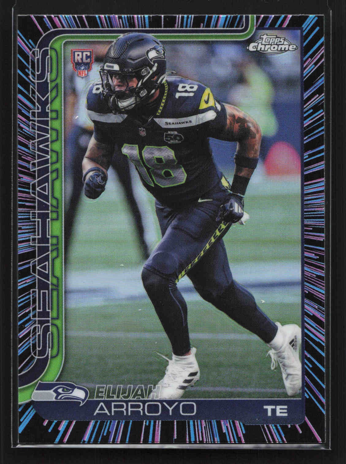 2025 Topps Chrome #396 Elijah Arroyo Neon Pulse Refractor