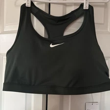 NIKE Longline Dri-fit Sports Bra Olive Green Women's Size XL Active