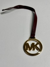 MICHAEL KORS SMOOTH LEATHER/METAL HANDBAG CHARM DARK BERRY/GOLD NWOT