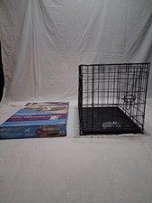 Vibrant Life One-Door Dog Training Crate, 30 in Medium Folding Metal Cage
