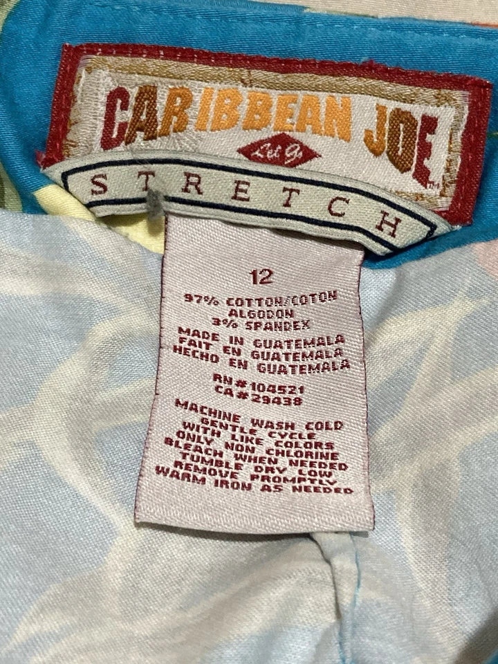 CARIBBEAN JOE Hawaiian SKORT Talla 12 Mini Falda Pantalones Cortos Mujer Tropical Floral Foto 2 de 4