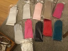 Womens Short Opera Satin Gloves Wrist