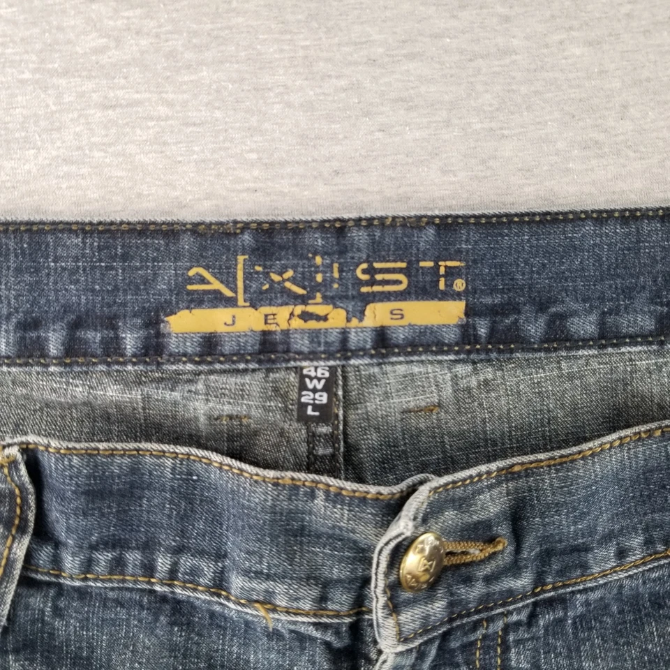 Pantalones de mezclilla Axist para hombre talla 46X29 de colección calce relajado lavado oscuro 100 % algodón Normcore duraderos Foto 3 de 4