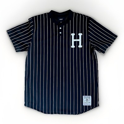 Huf Worldwide Collection Black And White Stripe Baseball Jersey