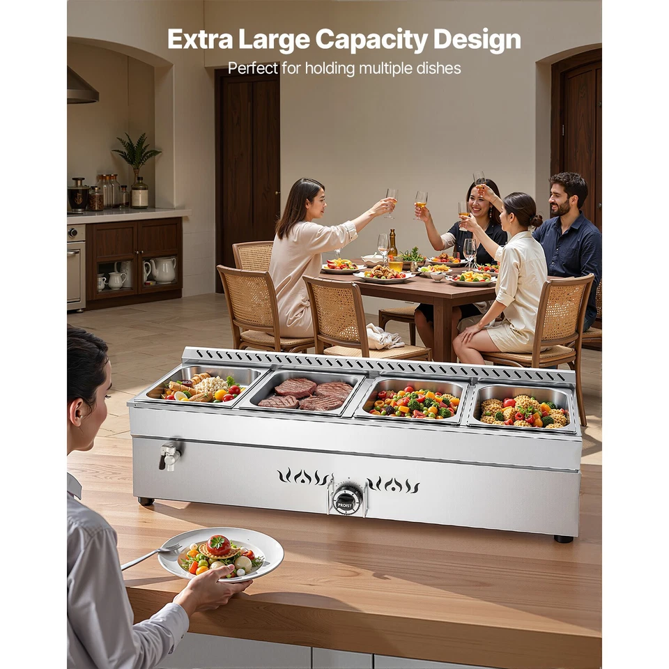 Commercial Propane Steam Table 4-Pan Outdoor Food Warmer Stainless Steel - Image 2 of 4