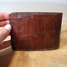 Vintage brown Genuine alligator leather bi-fold wallet