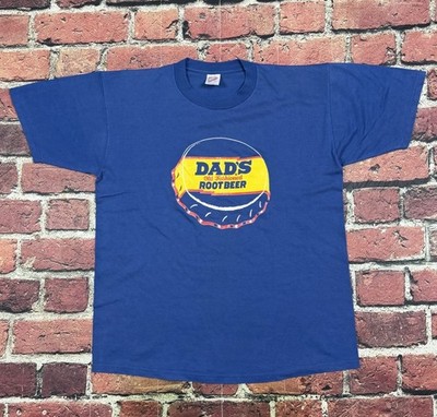 Vintage Dad's Root Beer Soda Promo Blue T Shirt Men s Large 80s 90s USA