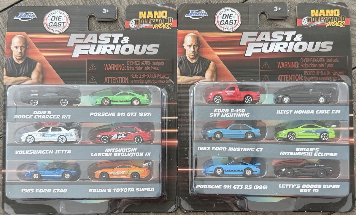 Jada Nano Hollywood Rides Fast & Furious Two 6 Pack Jetta, Supra