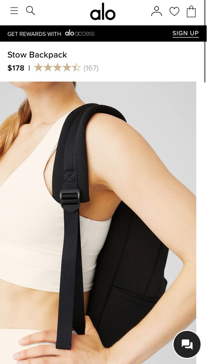【Alo yoga】Stow Backpack ロゴ リュック Stow Backpack - Black/Silver | ALO