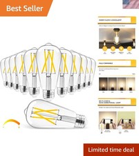Efficient Vintage Edison LED Bulbs, 6W 60W, Eye-Friendly Soft White, 12-Pack