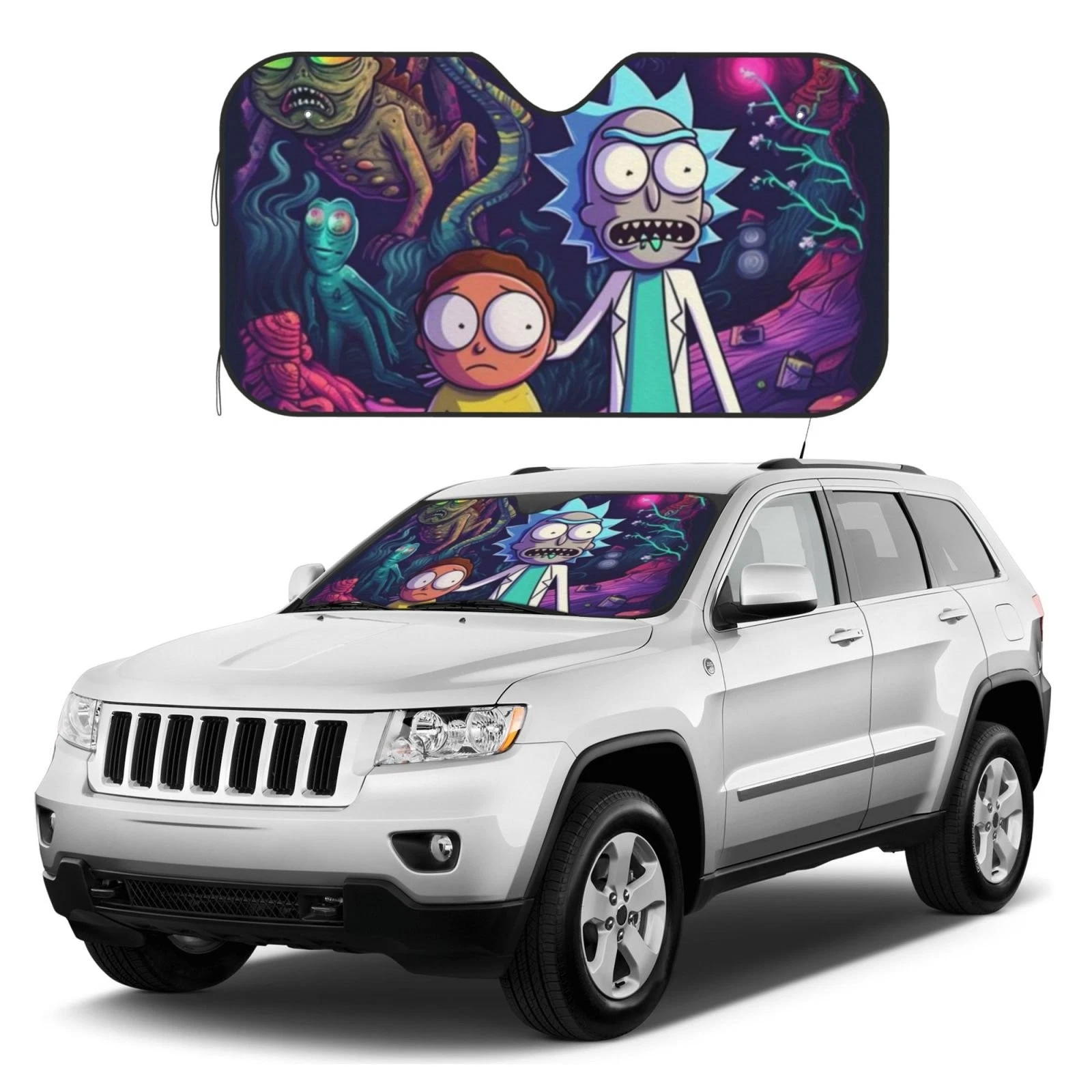 Rick And Rickandmorty Car Sun Shade Windshield Sunshade Aluminum Foil Sun Shield For Uv