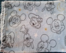 Disney George Baby Blue Fleece Blanket Mickey Mouse Donald Pluto Stars Moons