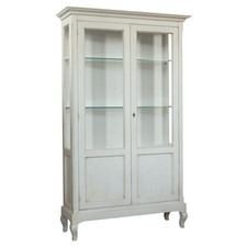 VETRINA MOD PROVENZALE CRISTALLIERA IN LEGNO SHABBY CHIC BIANCO ANTICATO