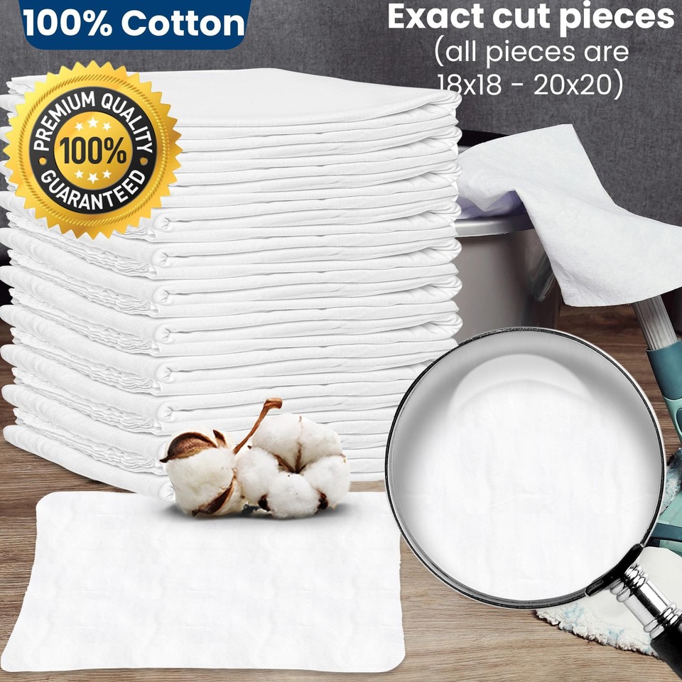 New Lint Free Rags 100% Cotton Cleaning Rags, Soft Cloth Tshirt ...