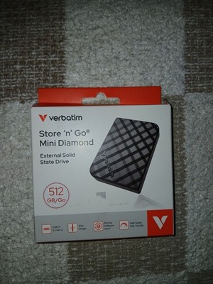 Verbatim 512GB Store 'N? Go Mini Diamond Solid State Drive 32024 new sealed