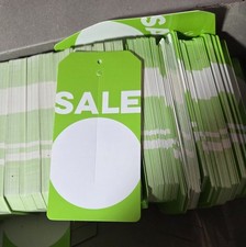 Over 600 Sale Price Tags with Hanger Slit Neon Green