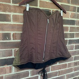 Top Drawer Corset Brown Lace Up 100% Cotton Women&rsquo;s Size XXL