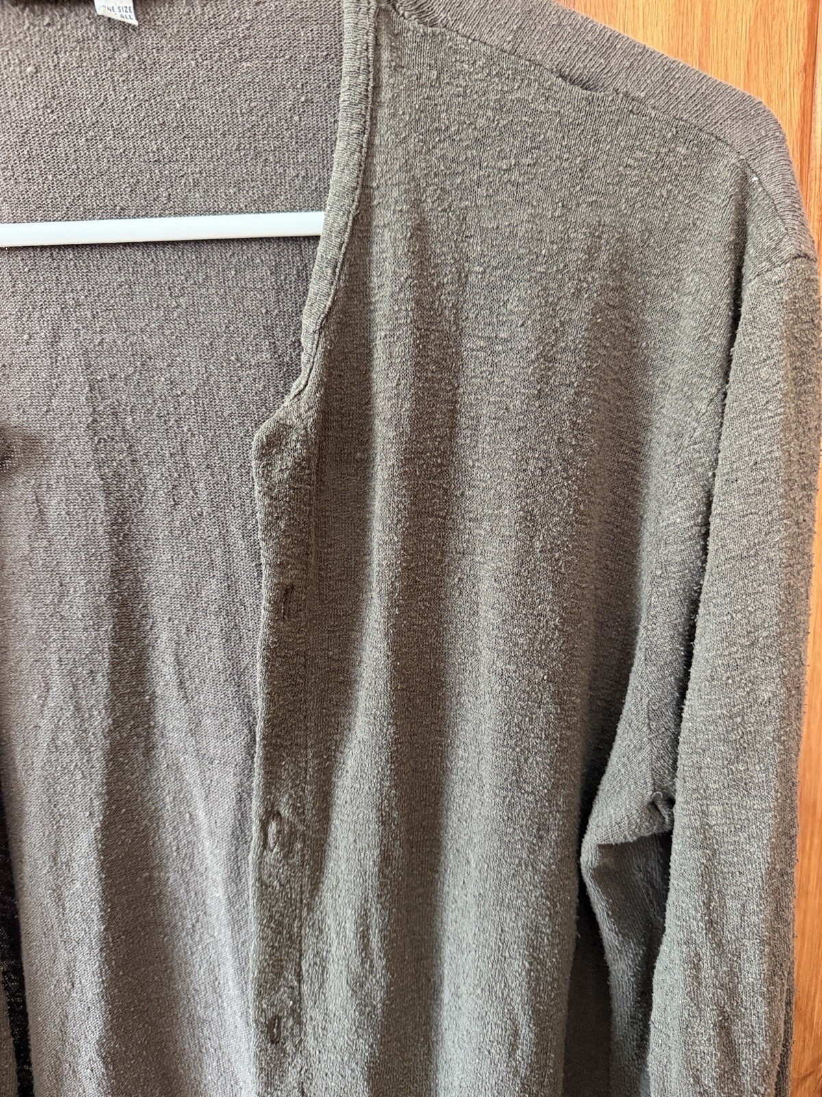 J. Morgan Puett Handmade Clothes Olive Green Button Front Cardigan Fit M AS IS image 4