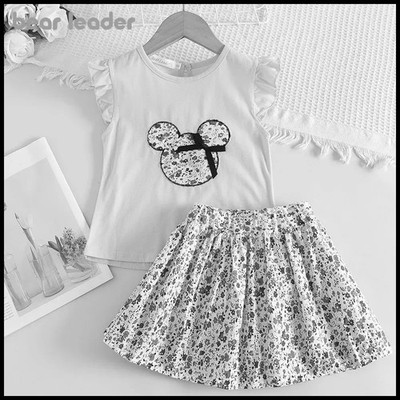 Girls Summer 2 Piece Clothing Set Floral Print Ruffle Sleeve Top Casual Kids Out