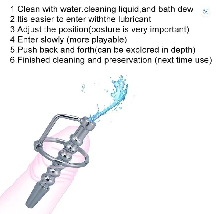 Cilindro de tubo de orina dilatador uretral hueco sexy Prince Albert SS 304 con anillo Foto 4 de 4