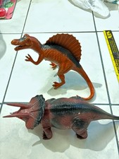 TRICERATOPS DINOSAUR LIGHT UP EYES VINTAGE SOUNDS IMPERIAL 1990 AND SPINOSAURUS