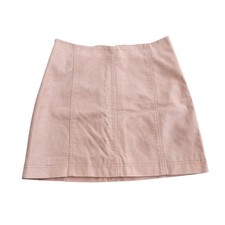 Free People Mini Skirt Woman's Size 8 Pink Modern Femme Vegan Suede Waist 30