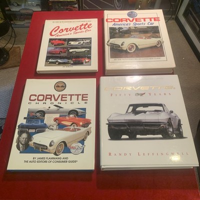 Lot of 4 Vtg Corvette Hardcover Automobile Car Racing Coffee Table Books