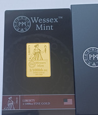 1/1000 oz Liberty 999,9 24ct Goldbarren von Wessex Mint