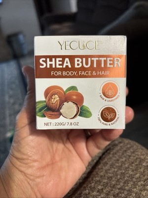 YECUCE Shea Butter Raw & Unrefined 7.8oz for Body, Face, Hair 100% Pure -Sealed