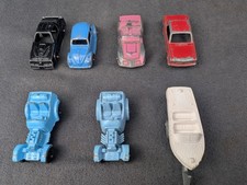 Vintage Tootsietoy Diecast Car Boat Lot 8 - Mixed Vehicles Midget Series USA
