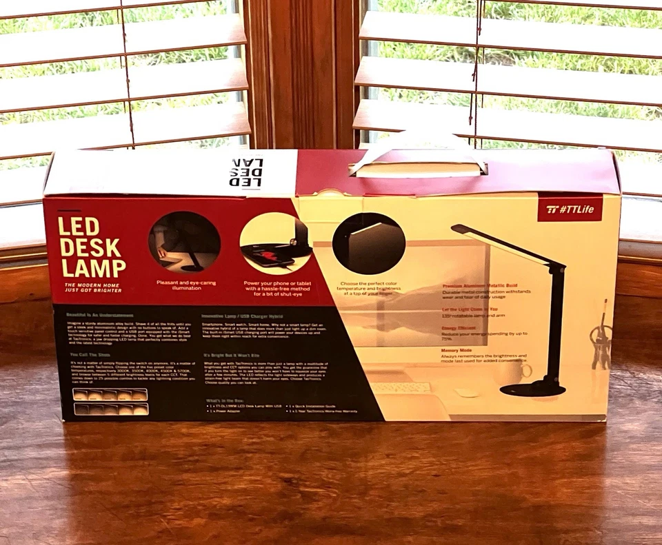 Lámpara de Escritorio LED Tao Tronics con Función de Memoria y Puerto de Carga USB Modo de Memoria Foto 4 de 4